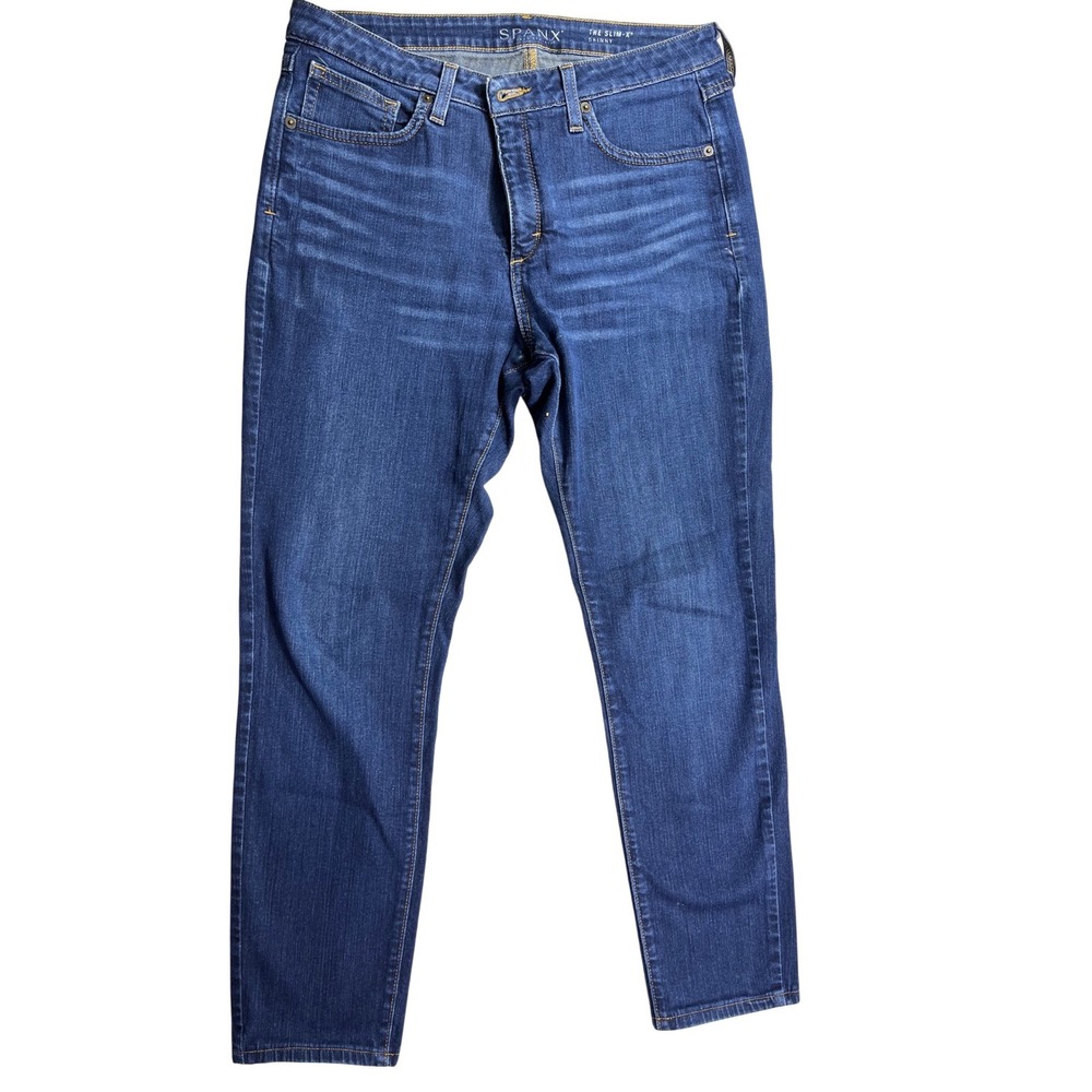 Spanx The Slim X Skinny Jeans Womens Size 31 Blue Stretch Shaping Denim‎ Hi Rise